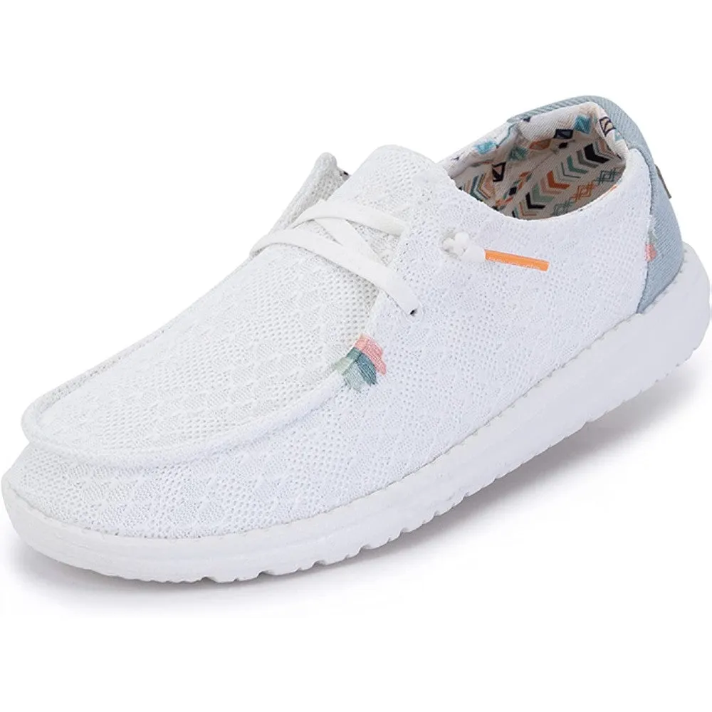 Hey Dude Women's Wendy Lace-Up Loafers Comfortable & Lightweight Ladies Shoes Multiple Sizes & Colors