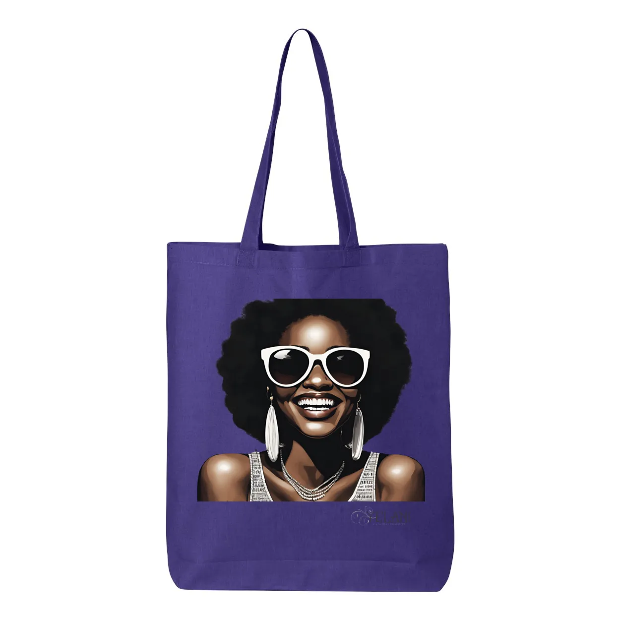 Hi There! Gusseted Cotton Tote Bag – Beautiful Woman with Sunglasses - Stylish & Spacious