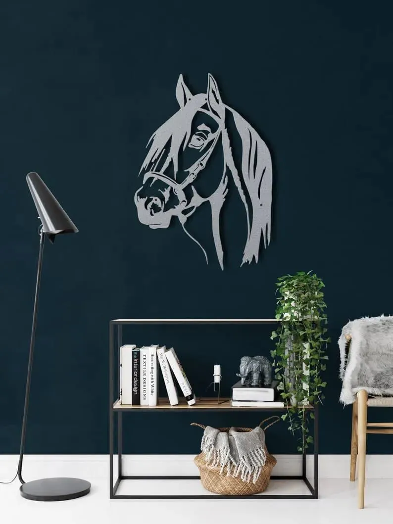 Horse Head Metal Wall Hanging Decor