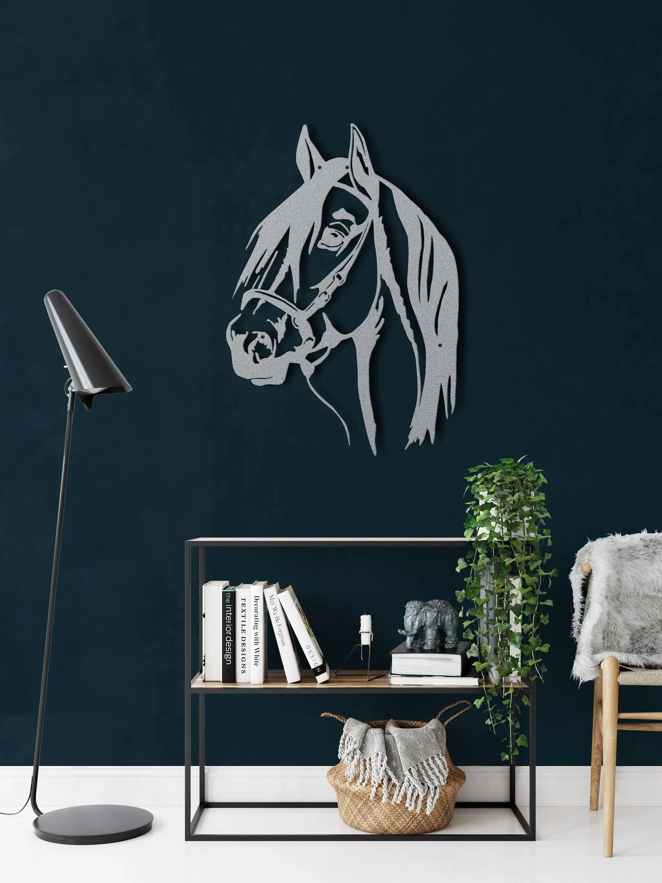 Horse Head Metal Wall Hanging Decor