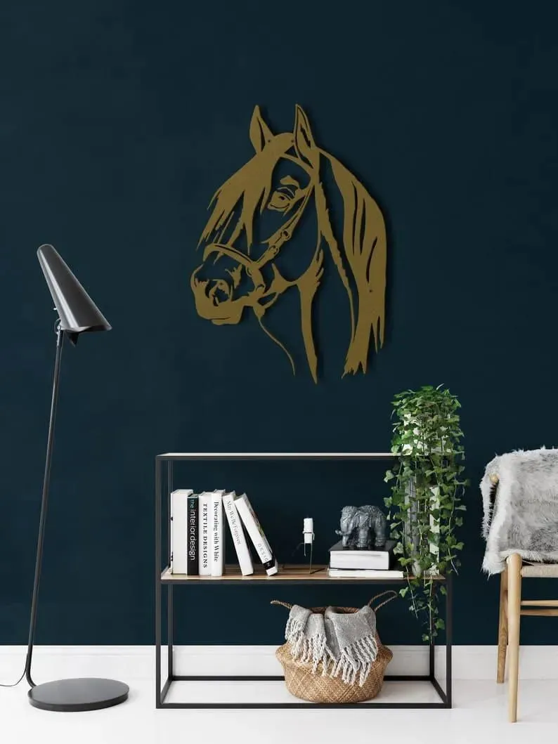 Horse Head Metal Wall Hanging Decor