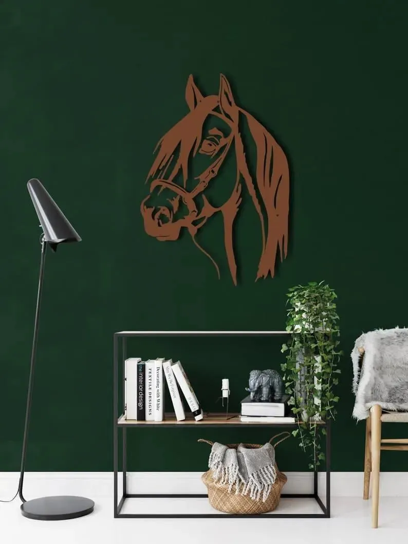 Horse Head Metal Wall Hanging Decor