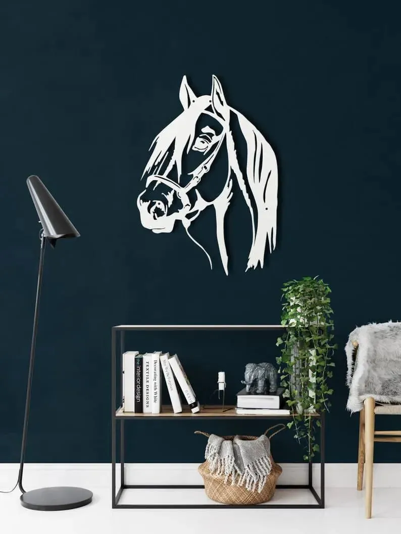 Horse Head Metal Wall Hanging Decor