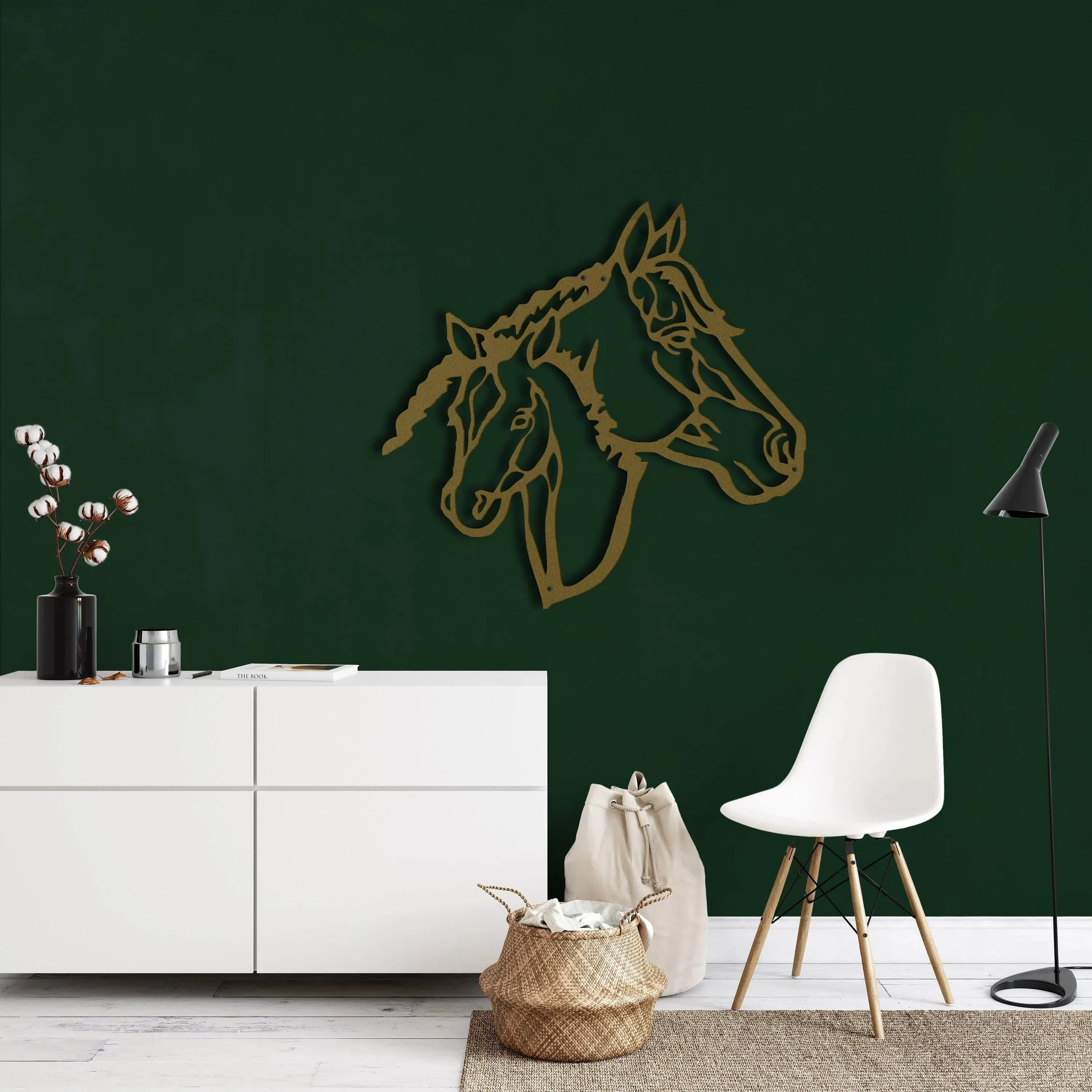 Horse Heads Metal Wall Decor