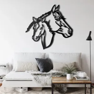 Horse Heads Metal Wall Decor