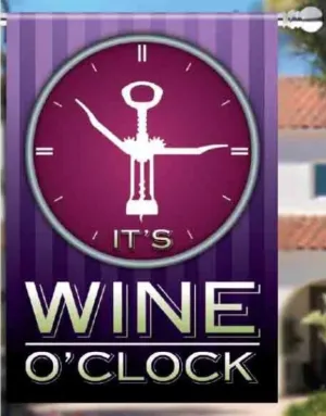 House Flag - Wine O'Clock - Flag & Pole included