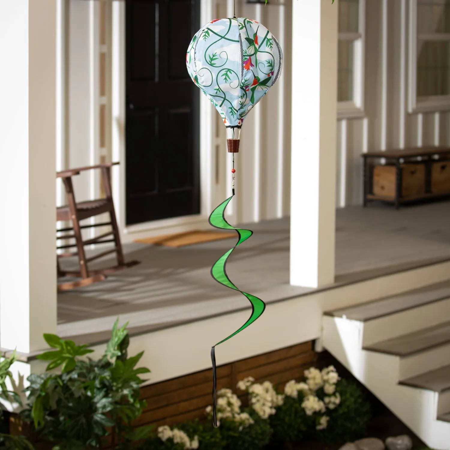 Hummingbird Burlap Balloon Spinner,45bb577