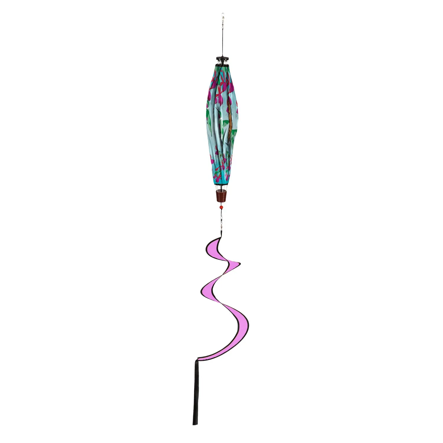 Hummingbird Feeding Animated Burlap Balloon Spinner,45b392