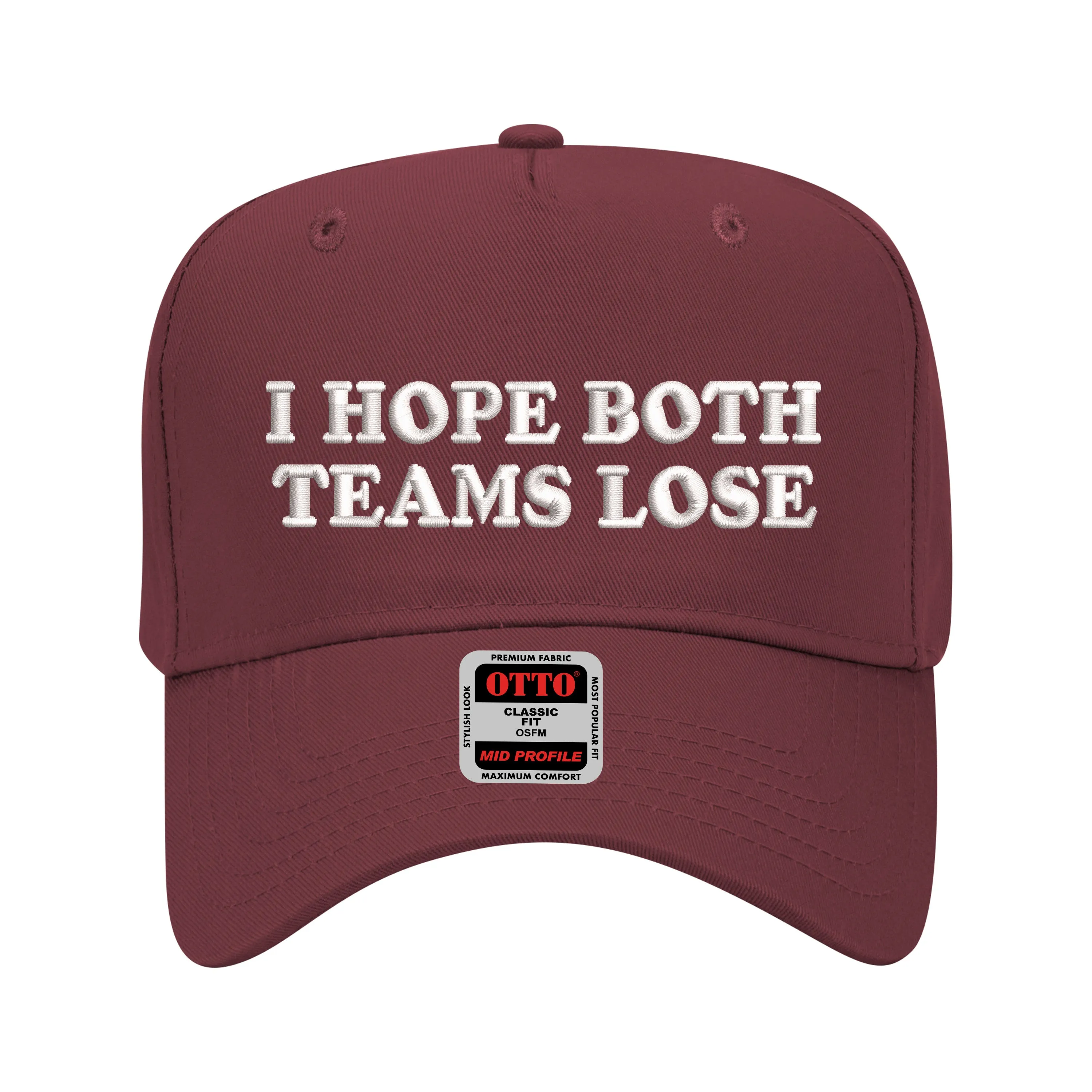 I Hope Both Teams Loose Solid Baseball Cap