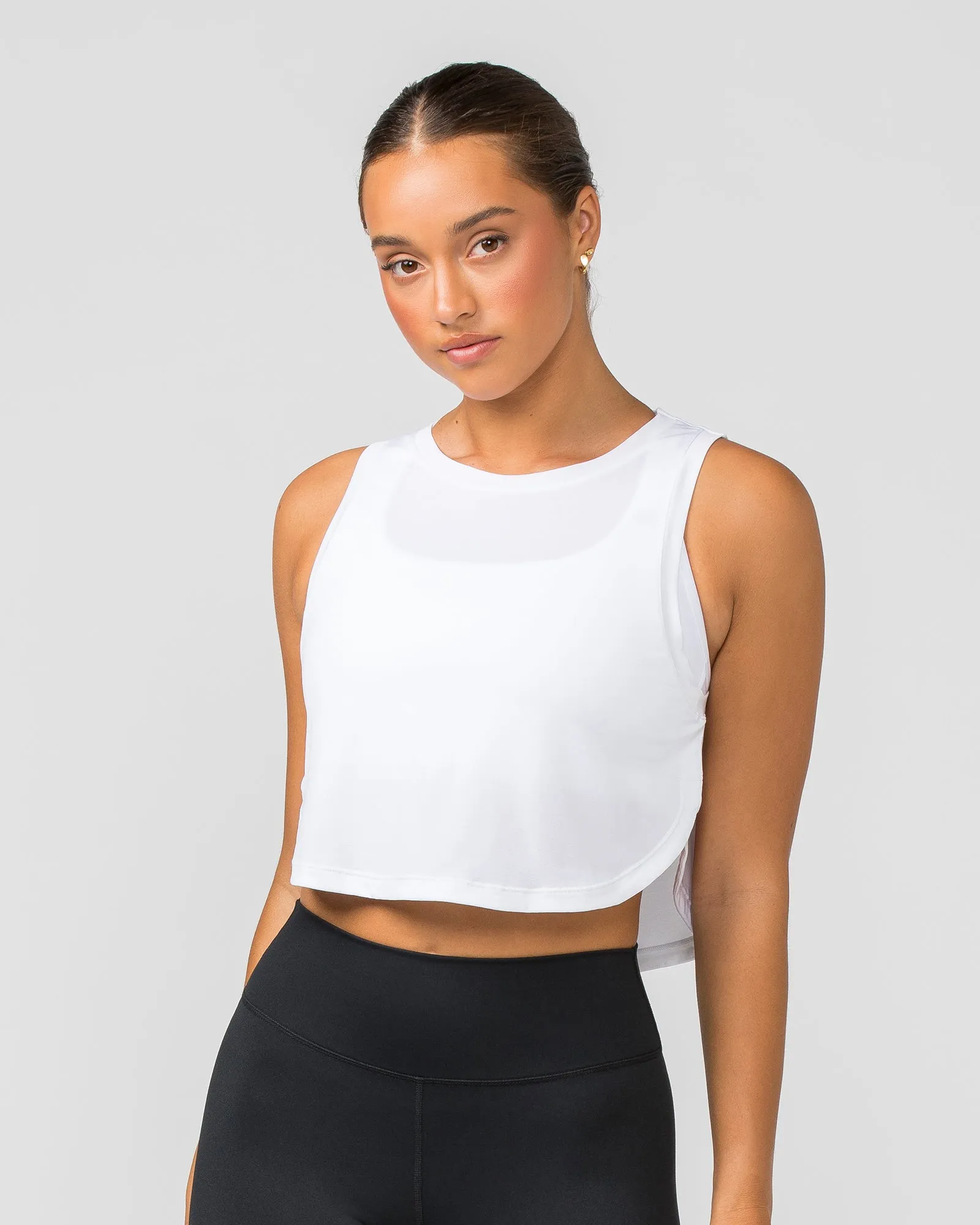 Ignite Cropped Training Tank - White