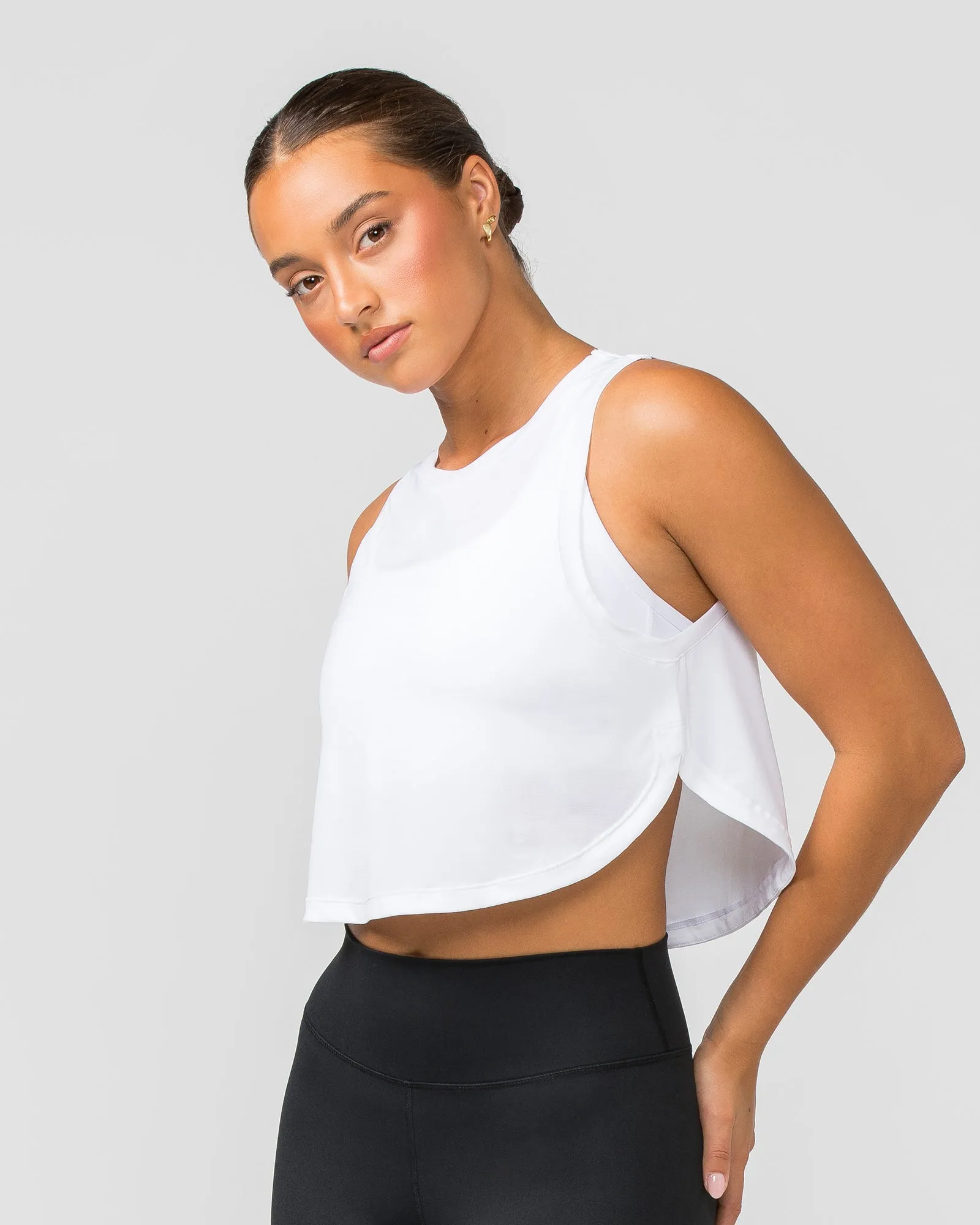 Ignite Cropped Training Tank - White