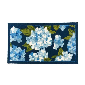Indoor/Outdoor Hydrangeas Rug, 24"x 42",4or047