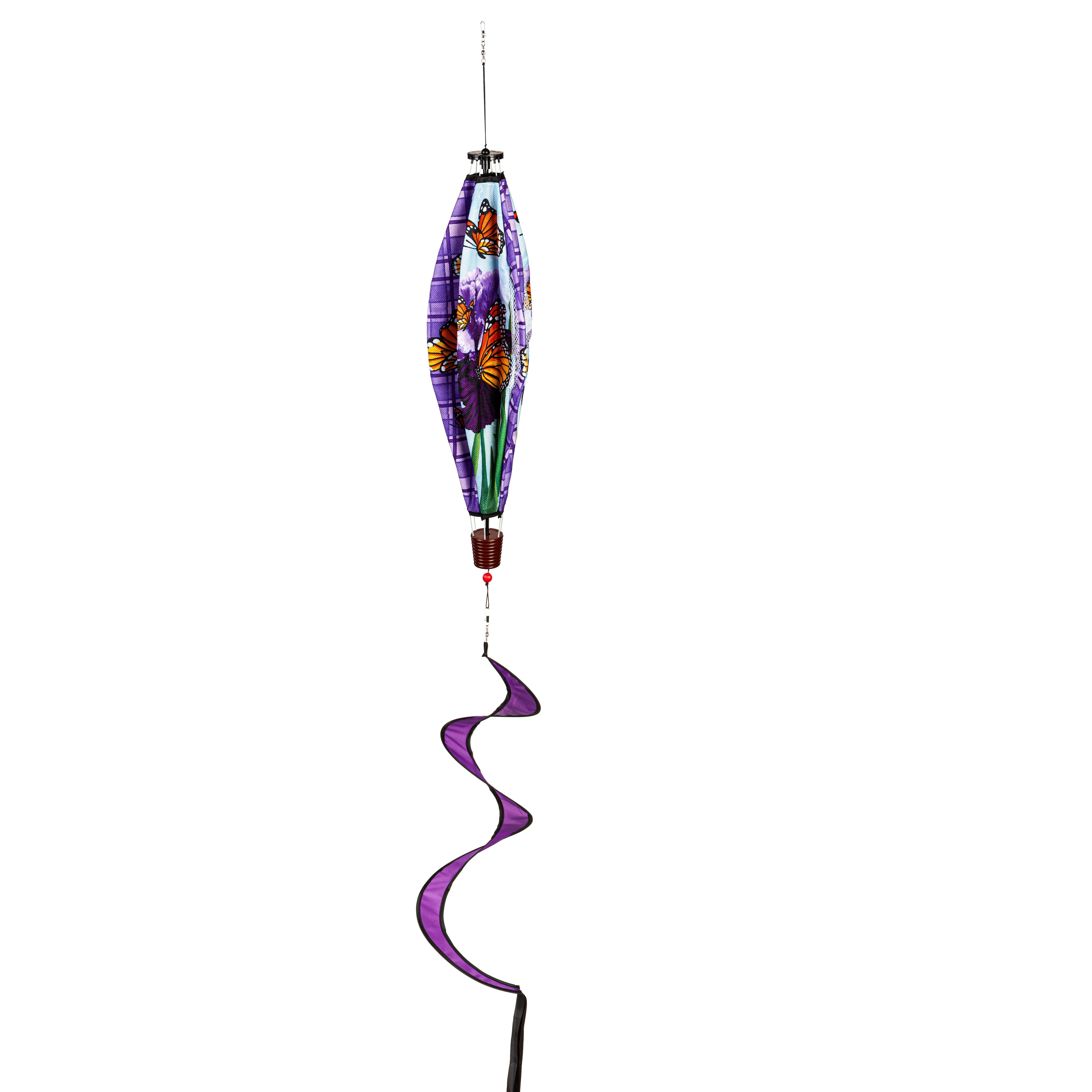 Iris Butterflies Burlap Balloon Spinner,45bb468