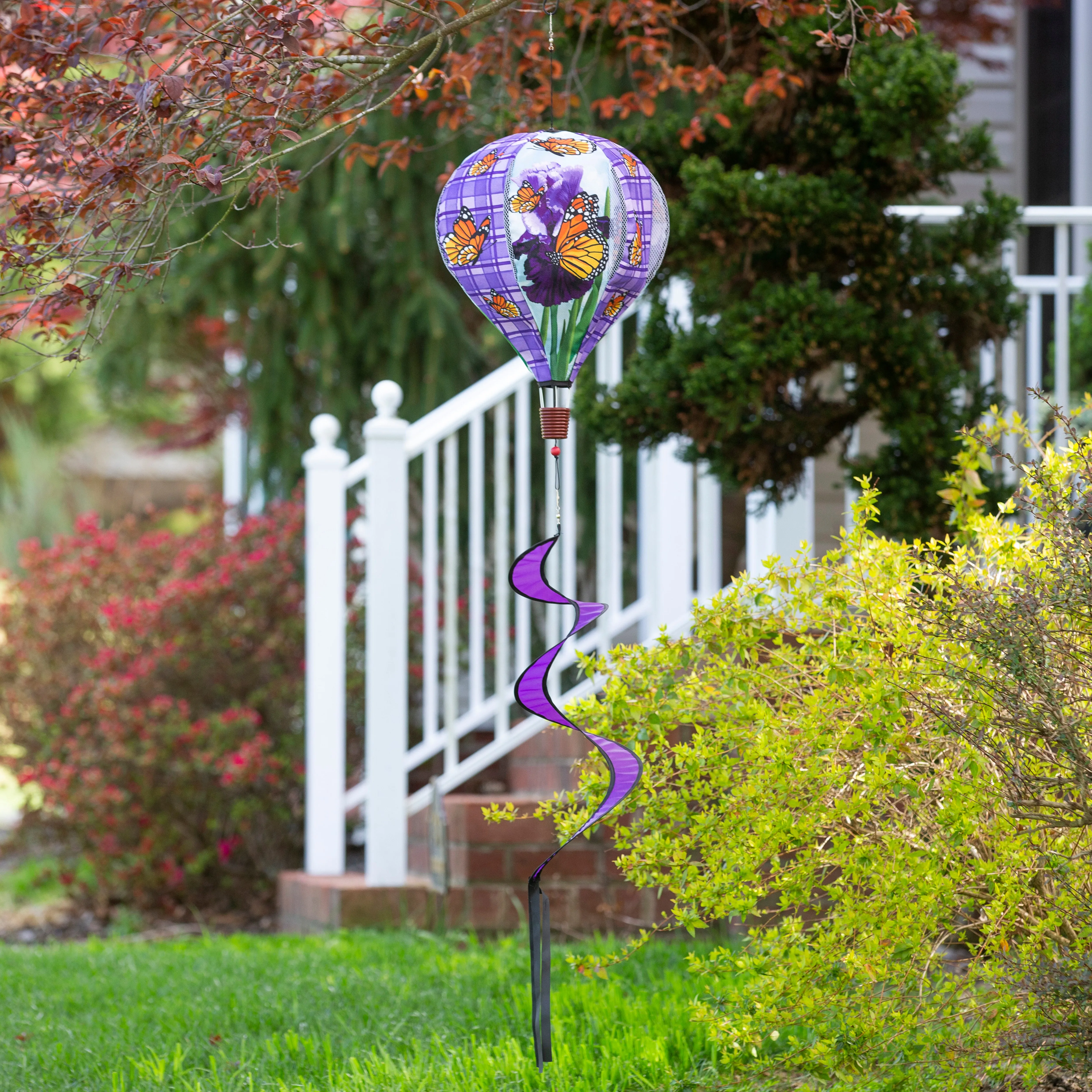 Iris Butterflies Burlap Balloon Spinner,45bb468