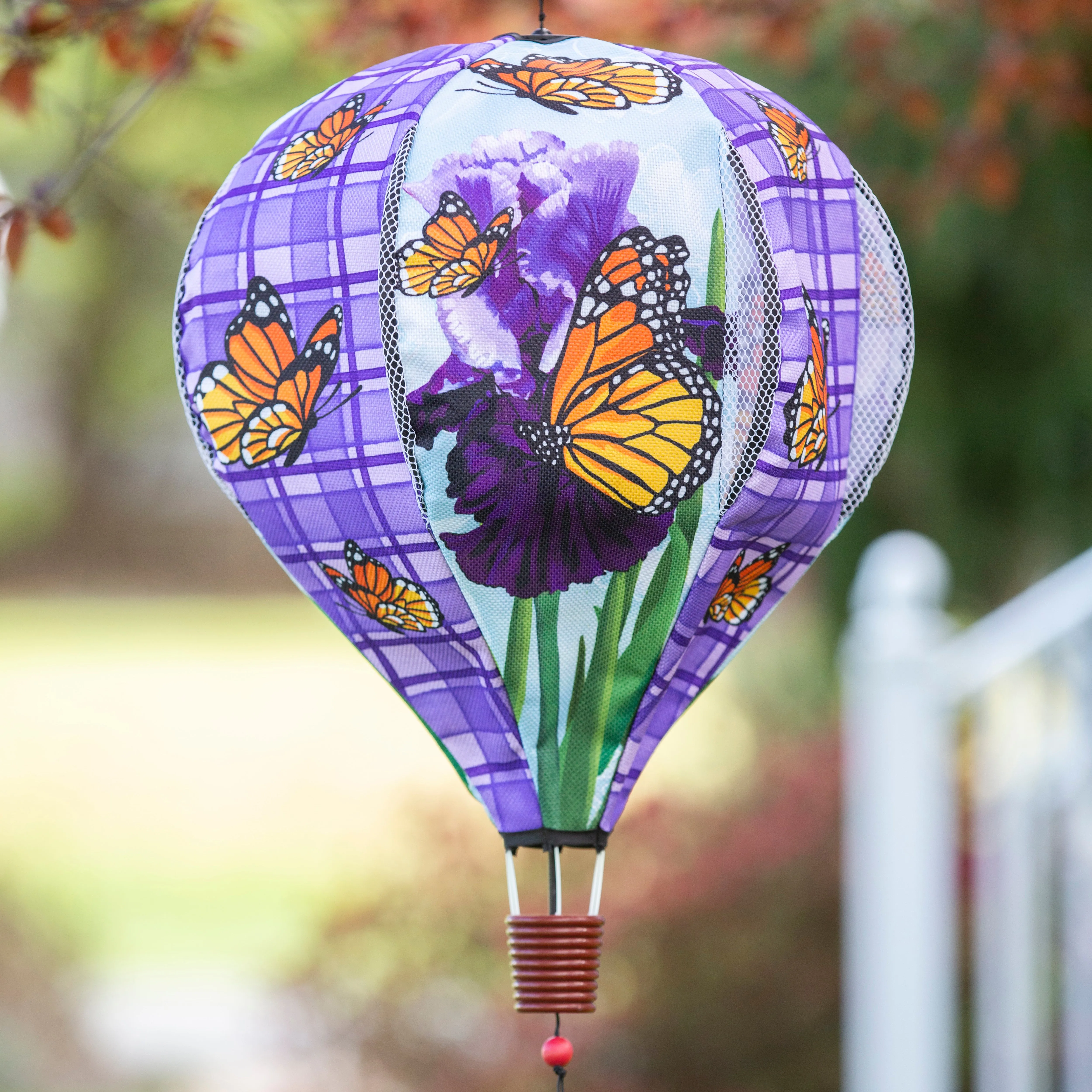 Iris Butterflies Burlap Balloon Spinner,45bb468