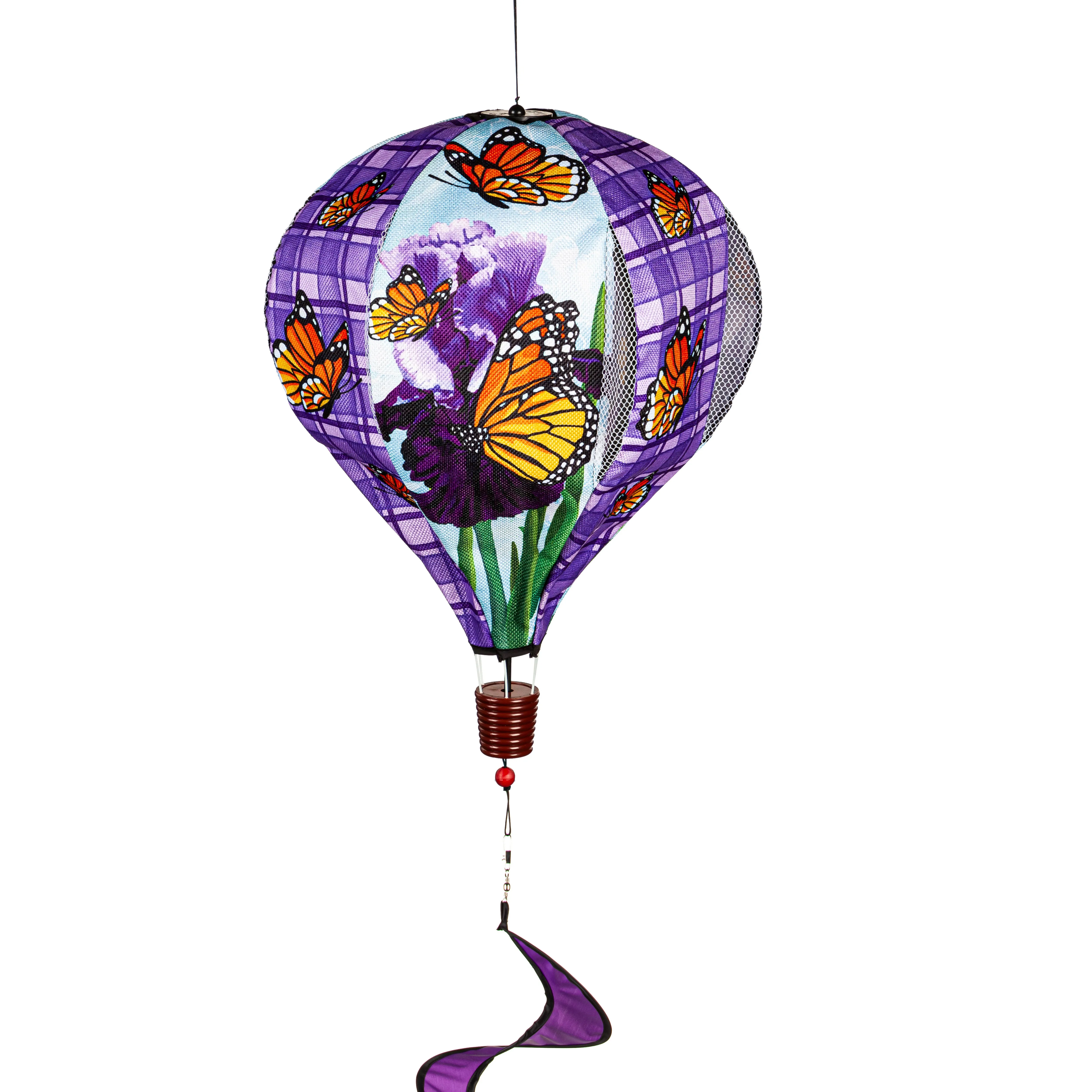 Iris Butterflies Burlap Balloon Spinner,45bb468