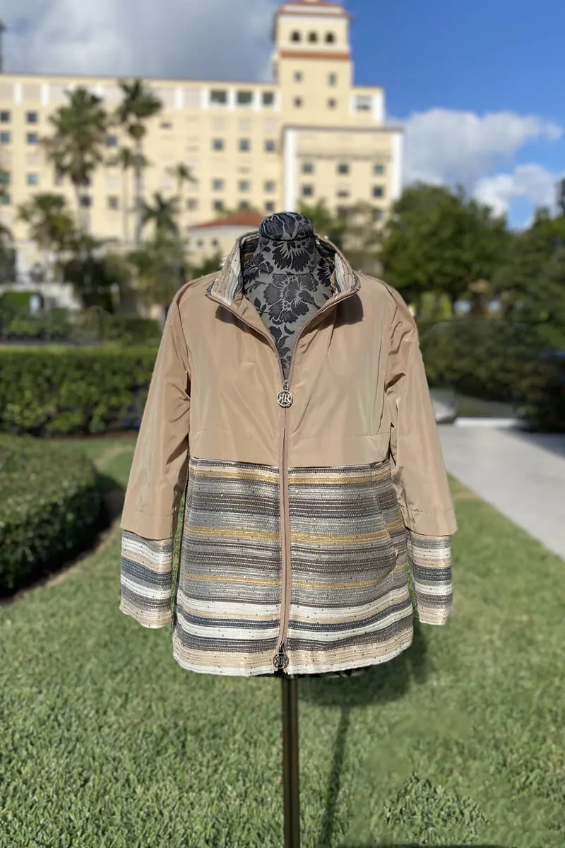 Italian Striped Jacket in Beige