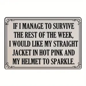 Jacket In Hot Pink And My Helmet To Sparkle Metal Tin Sign 8x12 inch Vintage Retro Style Wall Art Room Decor Water-proof, Dust-proof