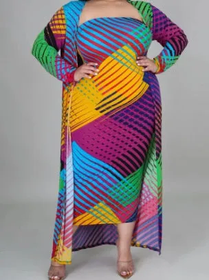 “Jamila” Tube Dress w/ Matching Cardigan