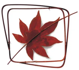 Japanese Maple Leaf Natural Rust Frame Wall Art by Metallic Evolution