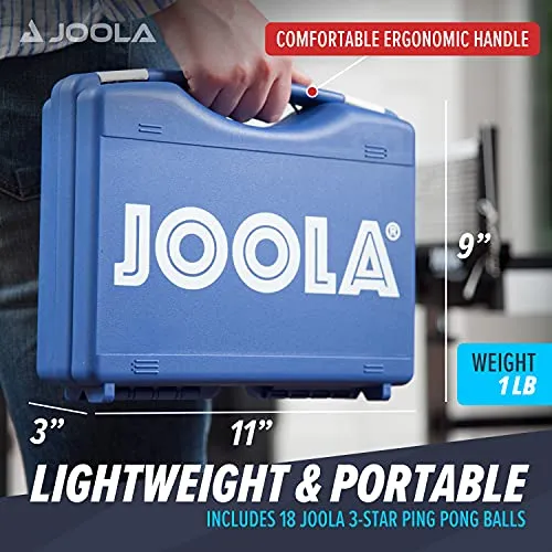 Joola Table Tennis Tour Case With 18 40mm Three Star Competition Balls, Blue