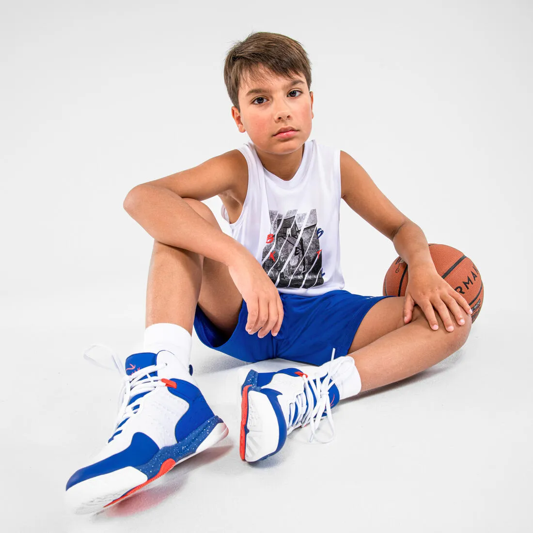 Kids' Sleeveless Basketball Jersey TS500NS