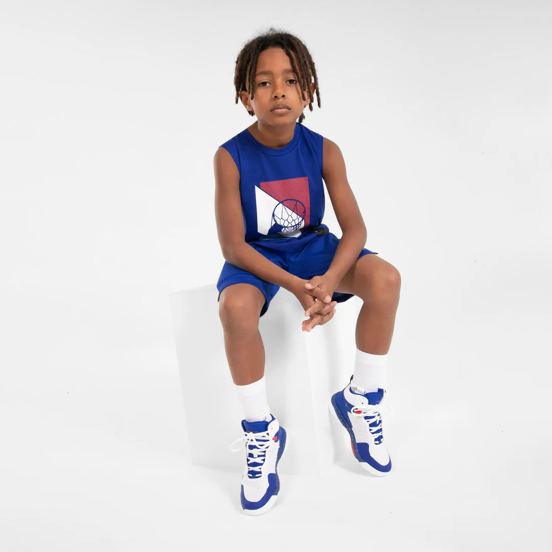 Kids' Sleeveless Basketball Jersey TS500NS