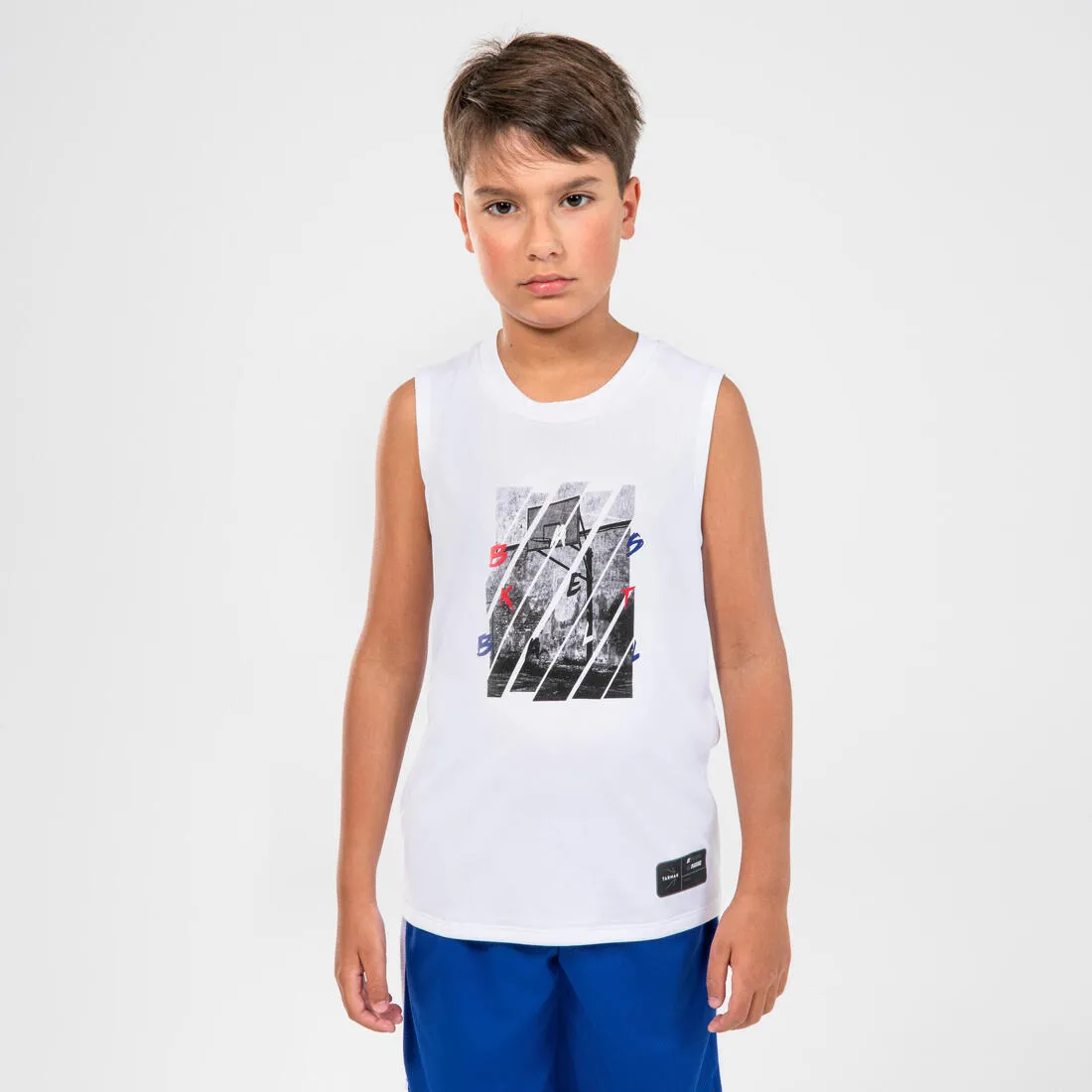 Kids' Sleeveless Basketball Jersey TS500NS