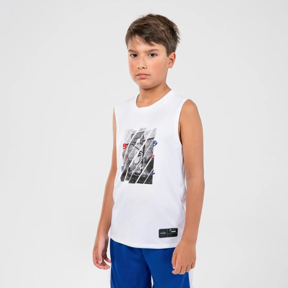 Kids' Sleeveless Basketball Jersey TS500NS