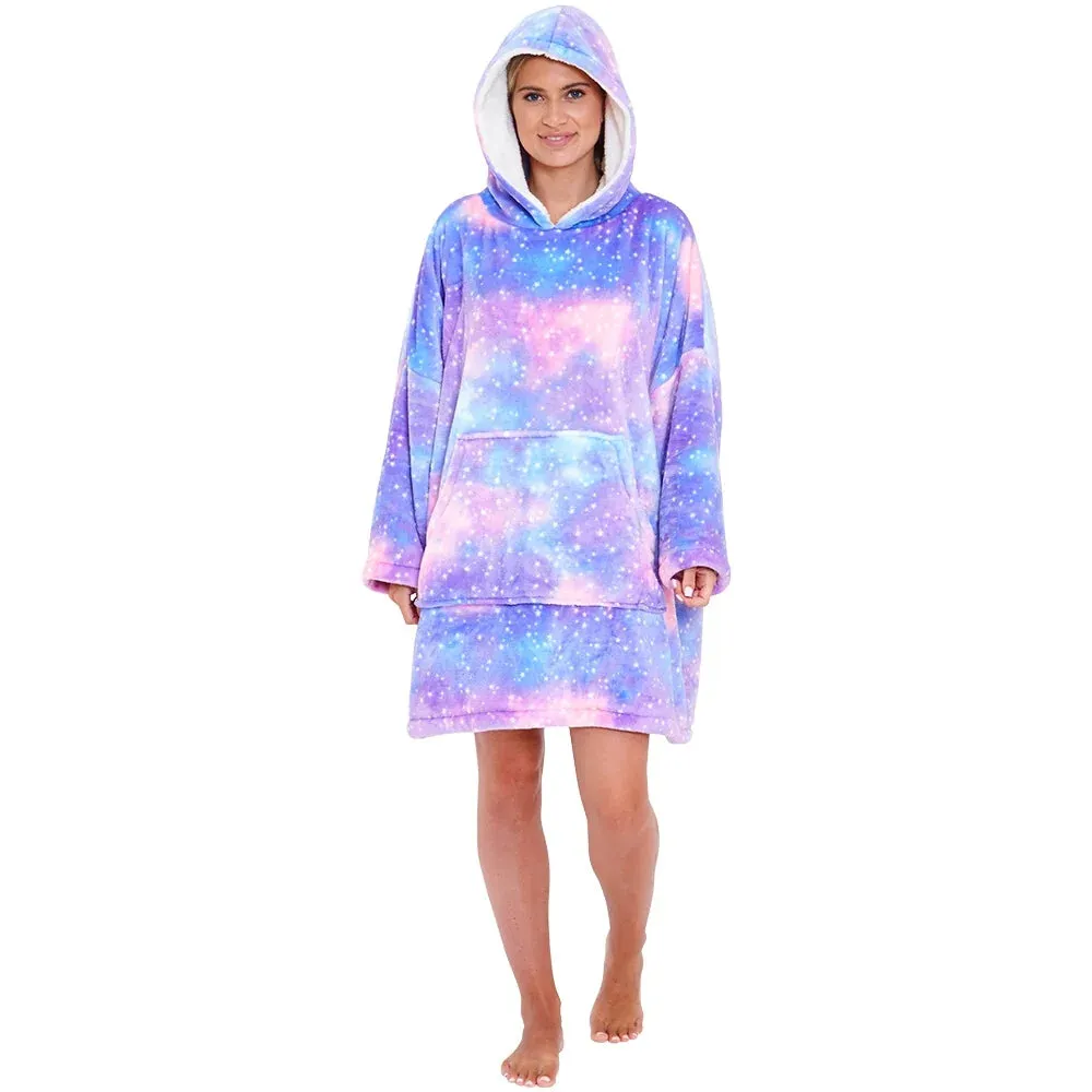 Kósýpeysa Purple Galaxy Fullorðina