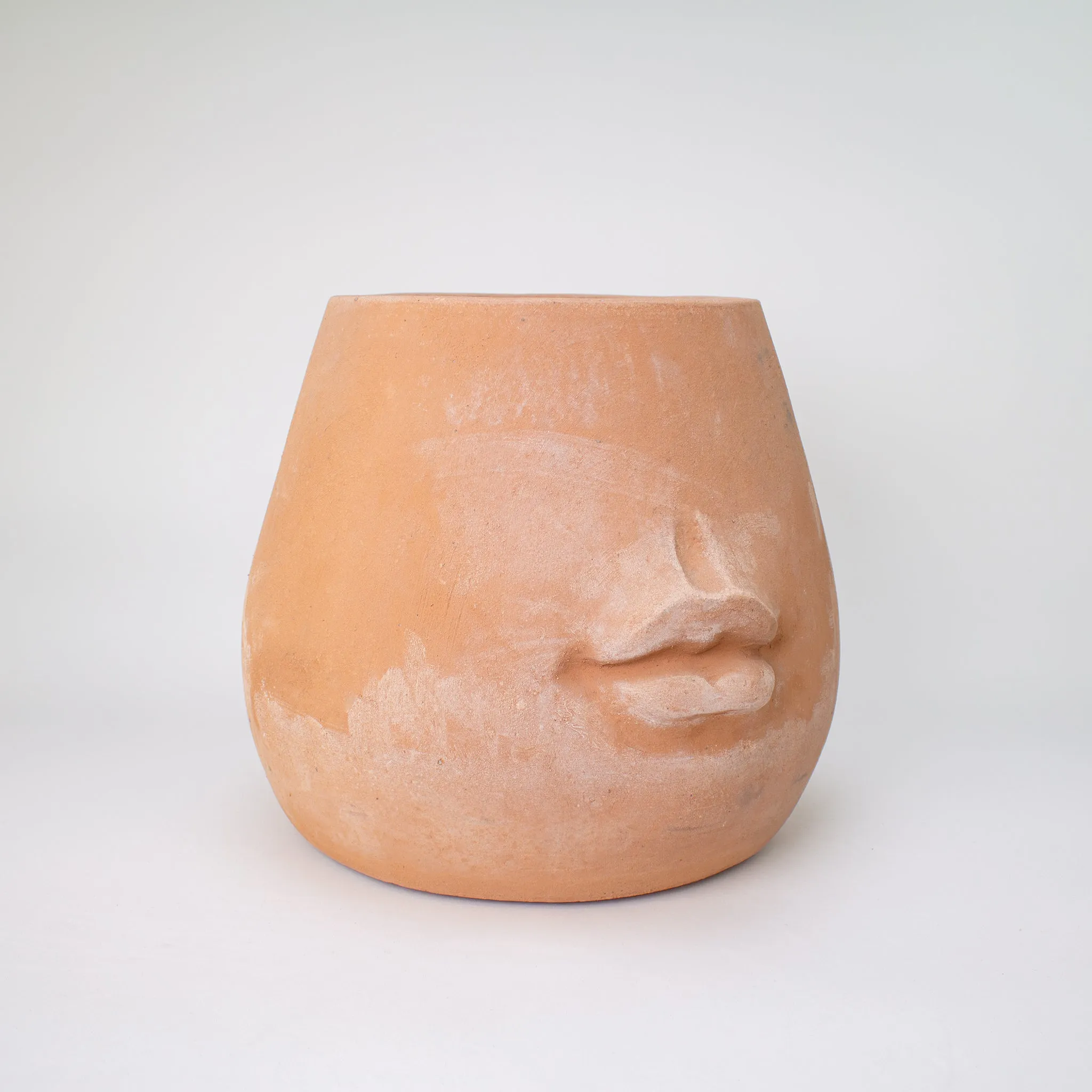 Labios Face Pot. Sculptural Terracotta Planter.
