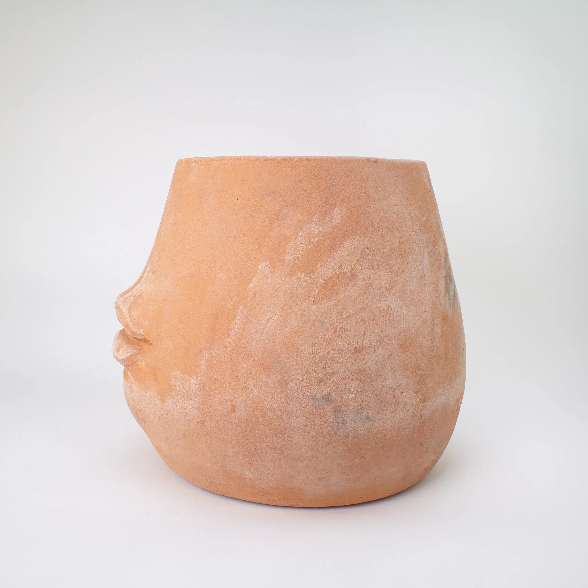 Labios Face Pot. Sculptural Terracotta Planter.
