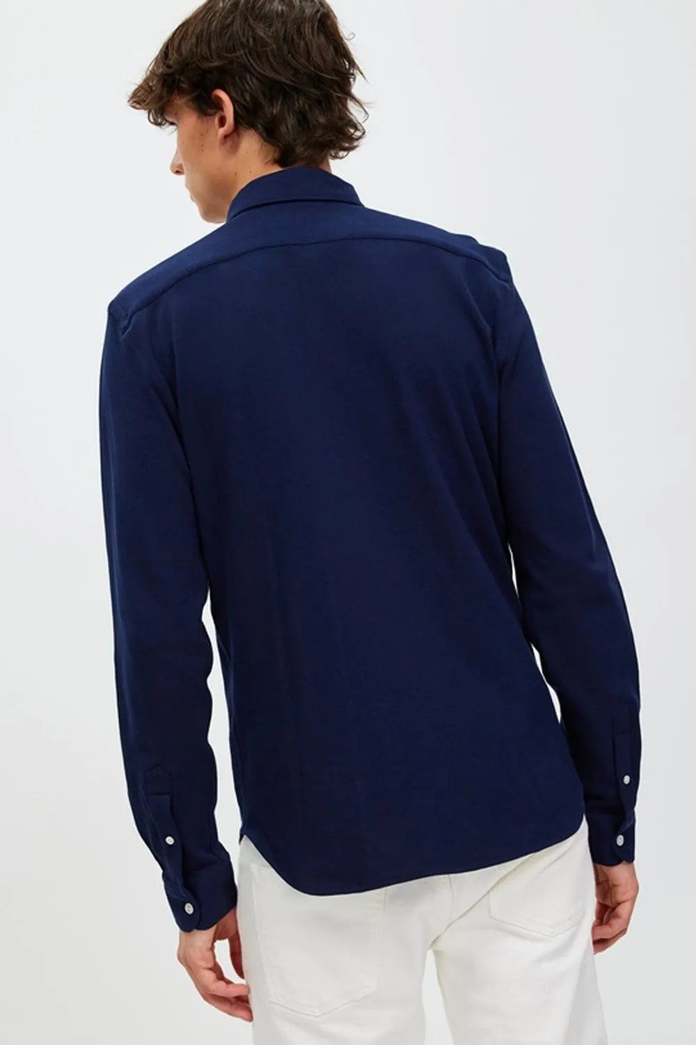 LAC PIQUE BUTTON DOWN L/S SHIRT