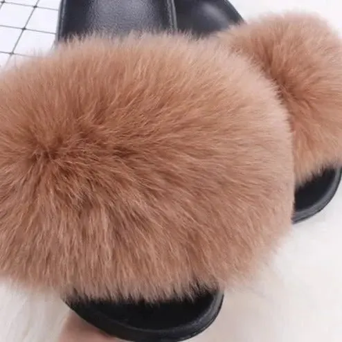 Lauren Fluffy Faux Fur Indoor & Outdoor Sliders