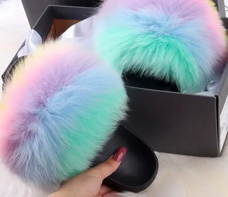 Lauren Fluffy Faux Fur Indoor & Outdoor Sliders