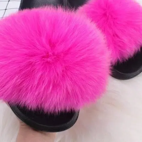 Lauren Fluffy Faux Fur Indoor & Outdoor Sliders