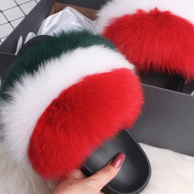 Lauren Fluffy Faux Fur Indoor & Outdoor Sliders