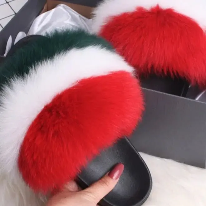 Lauren Fluffy Faux Fur Indoor & Outdoor Sliders