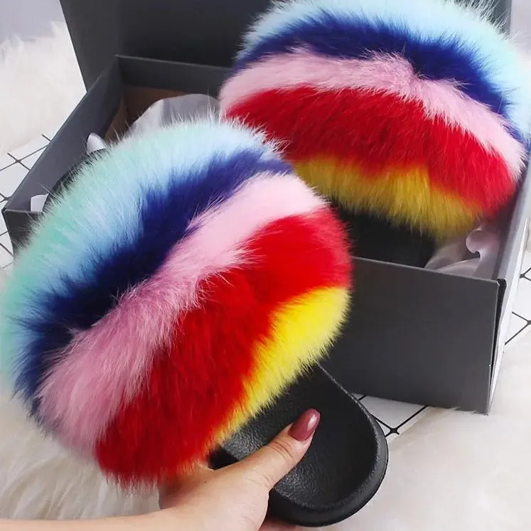 Lauren Fluffy Faux Fur Indoor & Outdoor Sliders