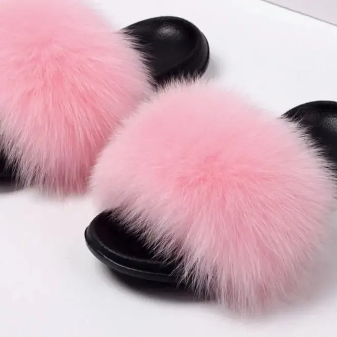 Lauren Fluffy Faux Fur Indoor & Outdoor Sliders