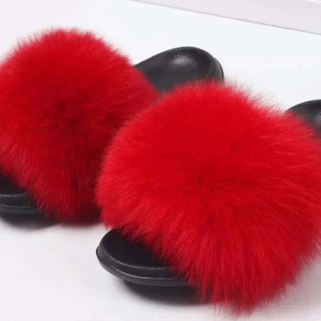 Lauren Fluffy Faux Fur Indoor & Outdoor Sliders