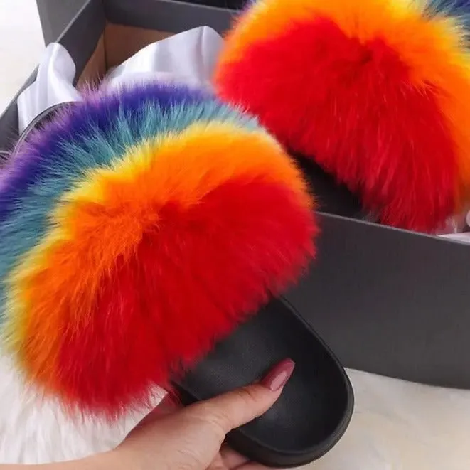 Lauren Fluffy Faux Fur Indoor & Outdoor Sliders