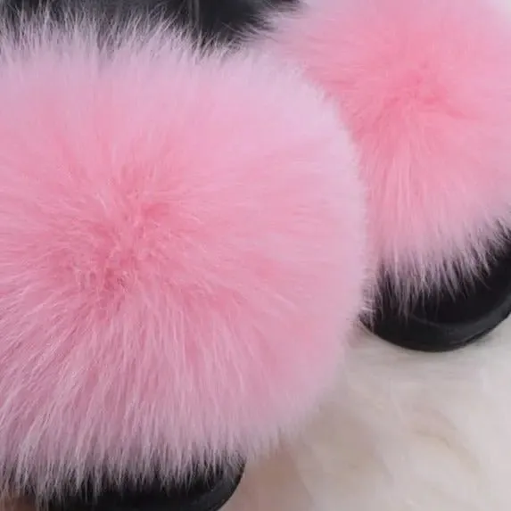 Lauren Fluffy Faux Fur Indoor & Outdoor Sliders