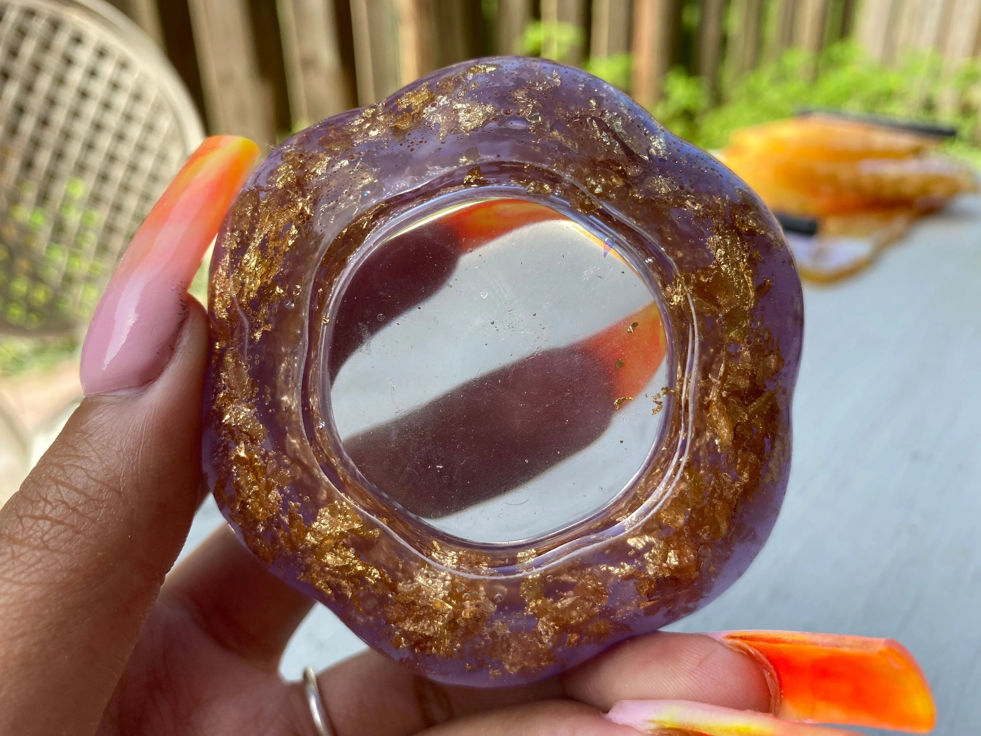 Lavender & Gold Lotus Succulent/Candle Holder