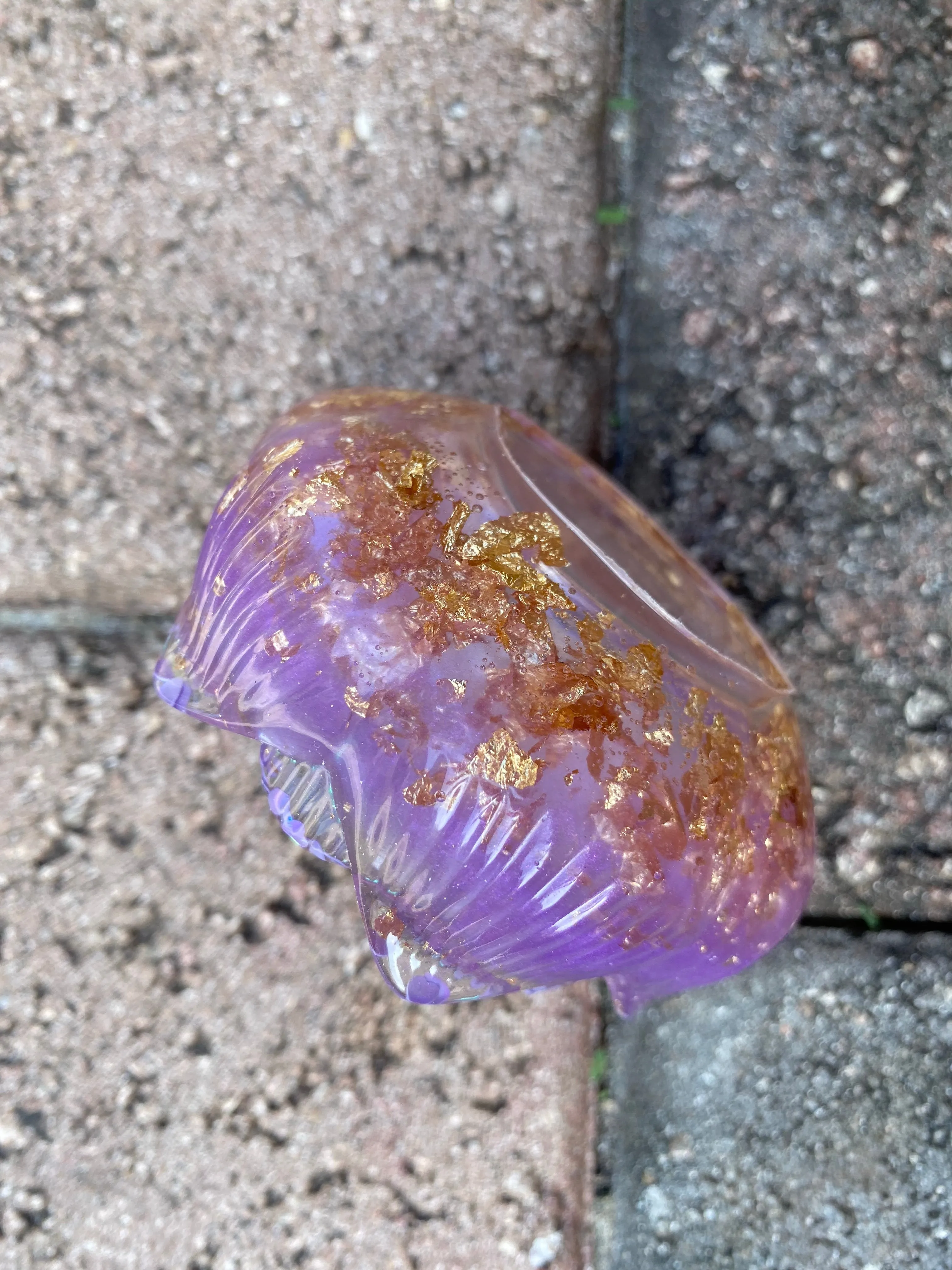Lavender & Gold Lotus Succulent/Candle Holder