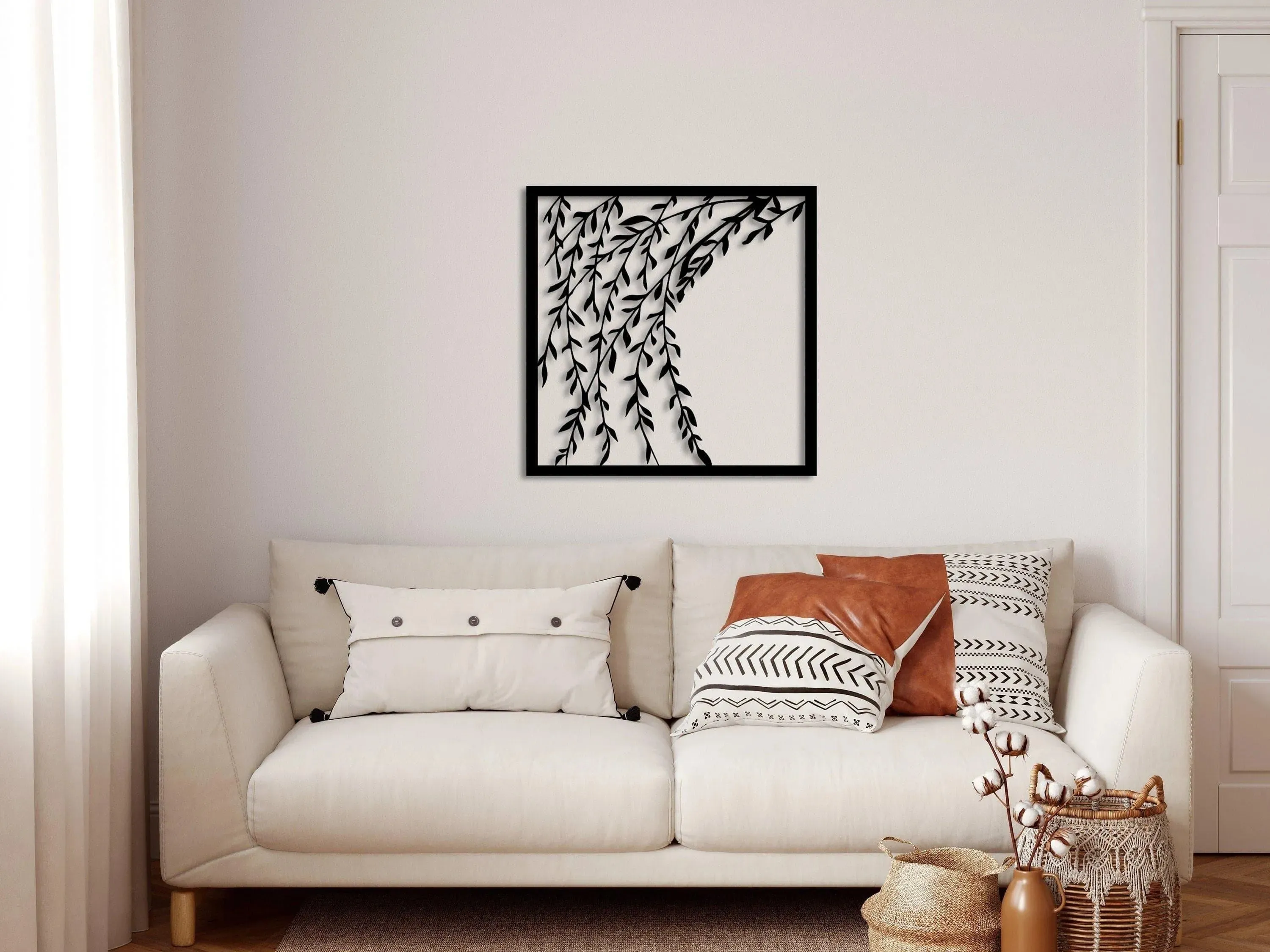 Leafy Branch Metal Wall Decor