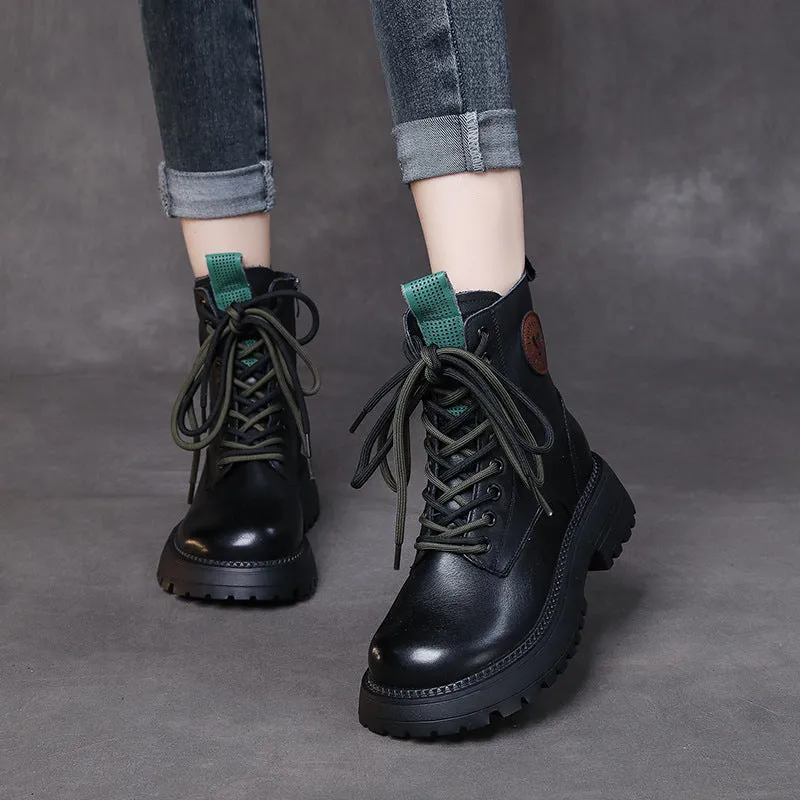 Leather Vintage Handmade Martin Boots Flat Comfort Women's Shoes
