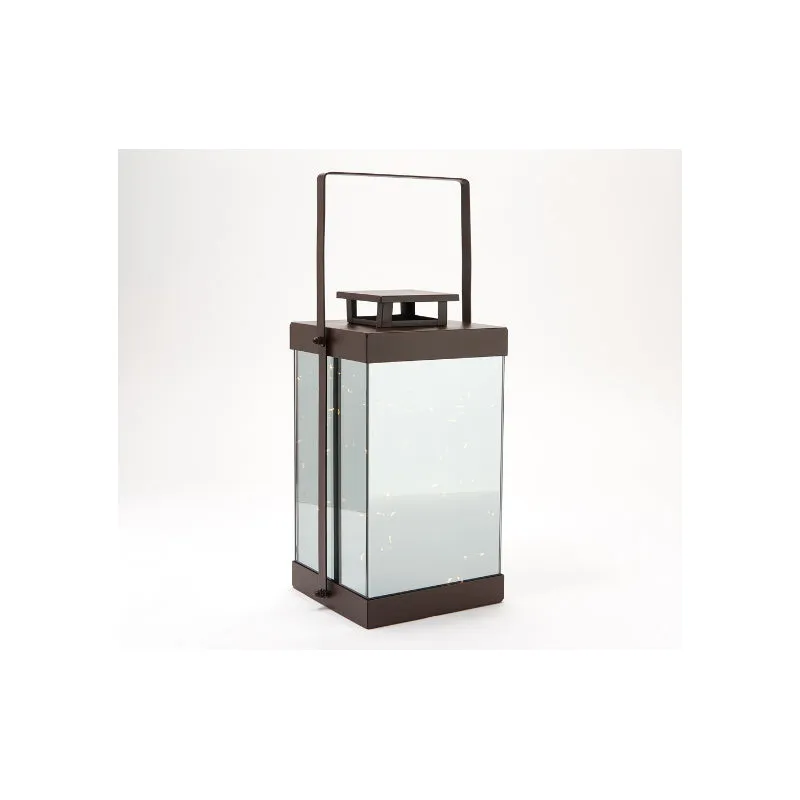 LED mirror lantern, Bronze, 5.71"x5.71"x11.42"inches