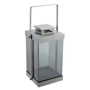 LED mirror lantern, Grey, 5.71"x5.71"x11.42"inches