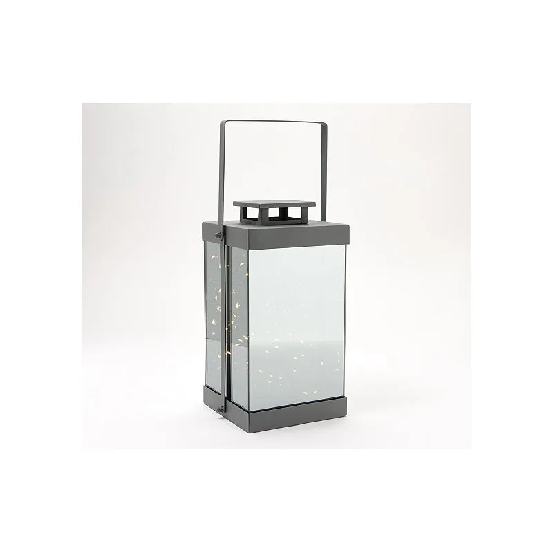 LED mirror lantern, Grey, 5.71"x5.71"x11.42"inches